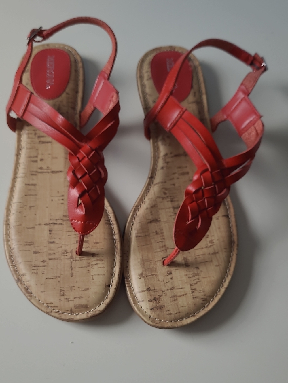 Women's Red Braided Thong Sandals - Size 10/11